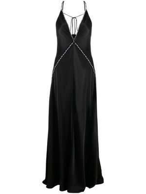 Stella McCartney robe longue à ornements en cristal - Noir