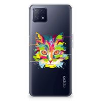 OPPO A53 5G | OPPO A73 5G Telefoonhoesje met Naam Cat Color - thumbnail