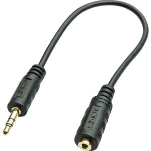 LINDY 35699 35699 Jackplug Audio Adapterkabel [1x Jackplug male 3,5 mm - 1x Jackplug female 2,5 mm] Zwart