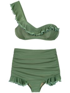 Amir Slama one shoulder hot pants bikini - Vert