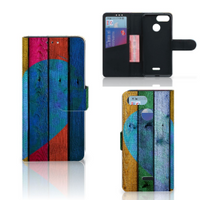 Xiaomi Redmi 6 Book Style Case Wood Heart - Cadeau voor je Vriend - thumbnail