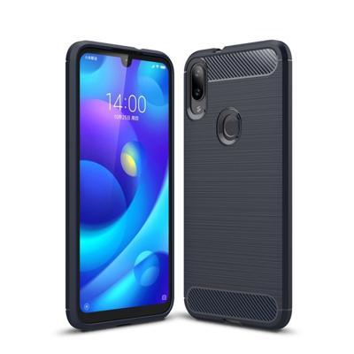 Geborsteld textuur koolstofvezel TPU Case voor Xiaomi mi Play (marineblauw)