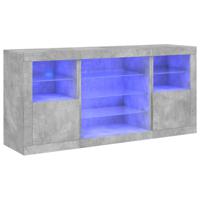 vidaXL Dressoir met LED-verlichting 142,5x37x67 cm betongrijs - thumbnail