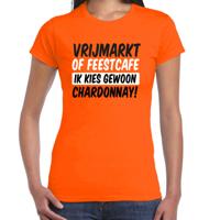 Koningsdag verkleed t-shirt dames - ik kies gewoon Chardonnay - oranje Koningsdag verkleed t-shirt dames - ik kies gewoon Chardonnay - oranje