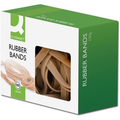 Q-CONNECT elastieken, breedte 9 mm, lengte 140 mm, nr 78, doosje van 100 g