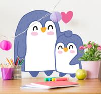 Sticker kinderkamer cartoon pinguïn