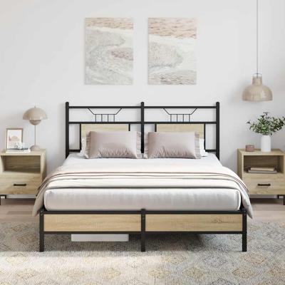 Bedframe zonder matras hout sonoma eikenkleurig 140x190 cm