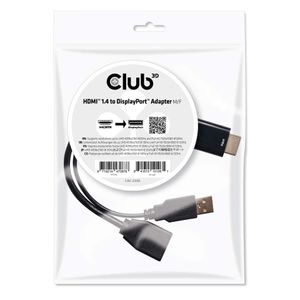 club3D CAC-2330 HDMI Adapter [1x HDMI-stekker - 1x DisplayPort bus] Zwart