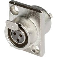 Hicon HI-XMEF3 XLR-connector Bus, inbouw verticaal Aantal polen: 3 Zilver 1 stuk(s)