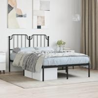 Bedframe met hoofdbord metaal zwart 120x190 cm