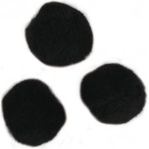 Rayher Hobby knutsel pompons - 15 mm - zwart - 60x stuks - vormen/figuren/bolletjes