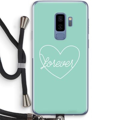 Forever heart pastel: Samsung Galaxy S9 Plus Transparant Hoesje met koord