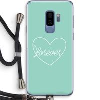 Forever heart pastel: Samsung Galaxy S9 Plus Transparant Hoesje met koord