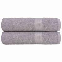 VidaXL Douchehanddoeken 2 st 70x140 cm 360 g/m² 100% katoen grijs