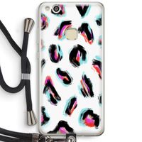 Cheetah color: Huawei Ascend P10 Lite Transparant Hoesje met koord