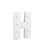 Letter H met licht hoogte 17 cm breedte 11,5 cm Letter H met licht hoogte 17 cm breedte 11,5 cm
