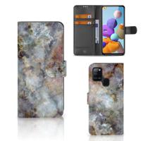 Samsung Galaxy A21s | Bookcase | Marmer Grijs