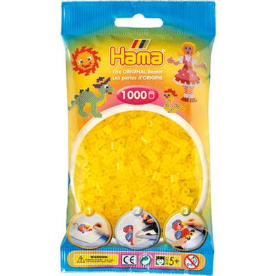 Hama strijkkralen 1000 stuks geel doorzichtig