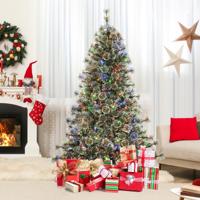180 cm Kunstkerstboom Voorverlichte Scharnierende Kerstboom 598 Dennennaalden en PVC-Punten 350 LED-Lampjes
