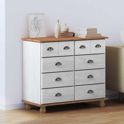 Ladekast met lade ASKIM Wit 91 x 40 x 79 cm Massief grenenhout