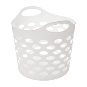 Flexibele wasmand/opbergmand - rond - wit - 82 liter - D39 x H54 cm