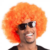 Afro pruik oranje