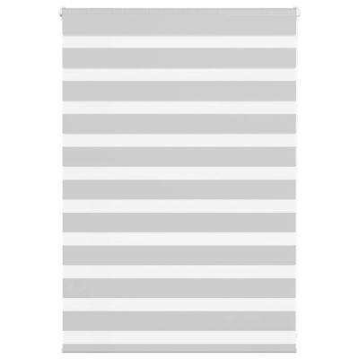 VidaXL Zebra rolgordijn 110x100 cm stofbreedte 105,9 cm lichtgrijs