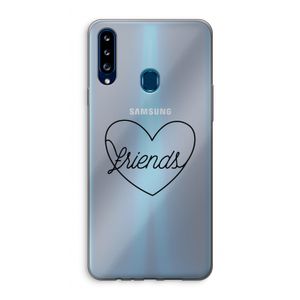 Friends heart black: Samsung Galaxy A20s Transparant Hoesje