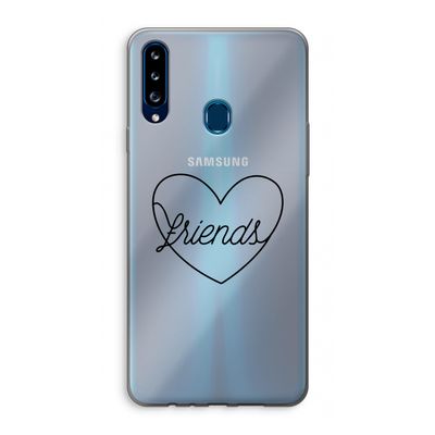 Friends heart black: Samsung Galaxy A20s Transparant Hoesje