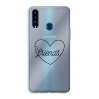 Friends heart black: Samsung Galaxy A20s Transparant Hoesje