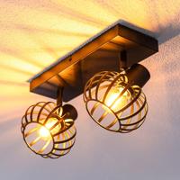 Petal - LED Plafondlamp - 2 spots - E14 Fitting - Kantelbaar & Draaibaar - Zwart