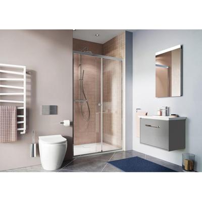 Crosswater Clear 6 schuifdeur 110x195cm 8mm helder veiligheidsglas zilver profiel CASLSC1100