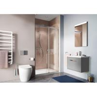 Crosswater Clear 6 schuifdeur 110x195cm 8mm helder veiligheidsglas zilver profiel CASLSC1100