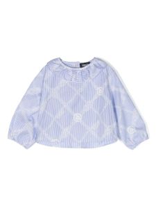 Versace Kids blouse en coton à logo imprimé - Bleu