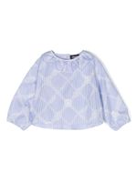 Versace Kids blouse en coton à logo imprimé - Bleu - thumbnail