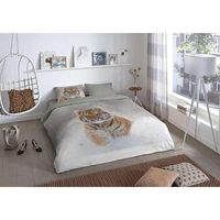 Good morning dekbedovertrek Snow tiger - multikleur - 200x200/220 cm