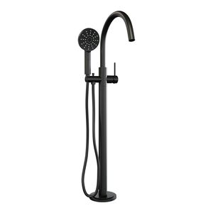 Vrijstaande Badkraan Brauer Black Met Handdouche Rond Mat Zwart