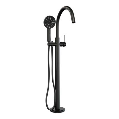 Vrijstaande Badkraan Brauer Black Met Handdouche Rond Mat Zwart
