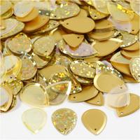 Creativ Company Pailletten, druppel, afm 14x19 mm, goud, 50 gr/ 1 doos