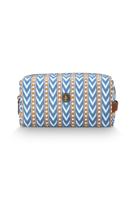Pip Studio Pip Studio Coco Cosmetic Bag Medium Samba Stripe Blue 21.5x10x10.5cm