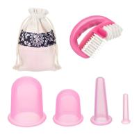 Soulima Cupping set - 5 delig - roze - siliconen - cups en massageapparaat - cuppingmassage