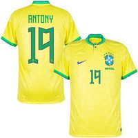 Brazilië Shirt Thuis 2022-2023 + Antony 19 - thumbnail