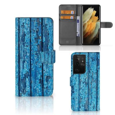 Samsung Galaxy S21 Ultra | Book Style Case | Wood Blue
