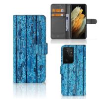 Samsung Galaxy S21 Ultra | Book Style Case | Wood Blue