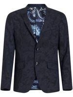 ETRO blazer boutonné à motif jacquard - Bleu - thumbnail