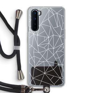 Geometrische lijnen wit: OnePlus Nord Transparant Hoesje met koord