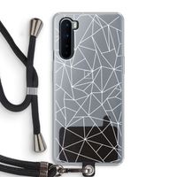 Geometrische lijnen wit: OnePlus Nord Transparant Hoesje met koord