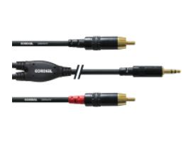 Cordial CFY 1.5 WCC Rean verloopkabel 2x RCA naar mini-jack 1,5m