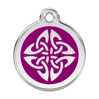 Tribal Arrows Purple roestvrijstalen hondenpenning large/groot dia. 3,8 cm - Reddingo