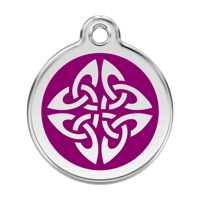 Tribal Arrows Purple roestvrijstalen hondenpenning large/groot dia. 3,8 cm - Reddingo